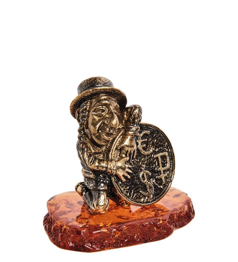 Народные промыслы AM-2784 Фигурка «Еврейчик Денежный» (латунь, янтарь)