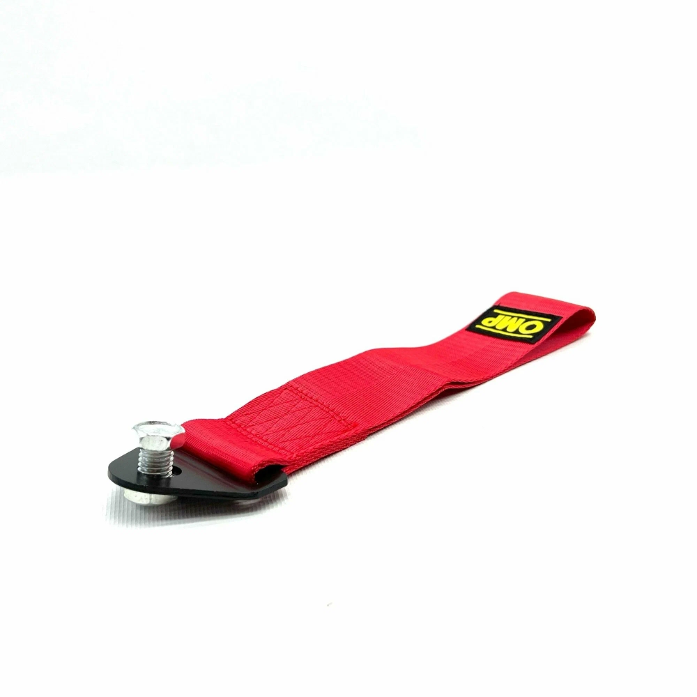 Петля буксировочная универсальная "OMP-Style" 25 сантиметров, красная