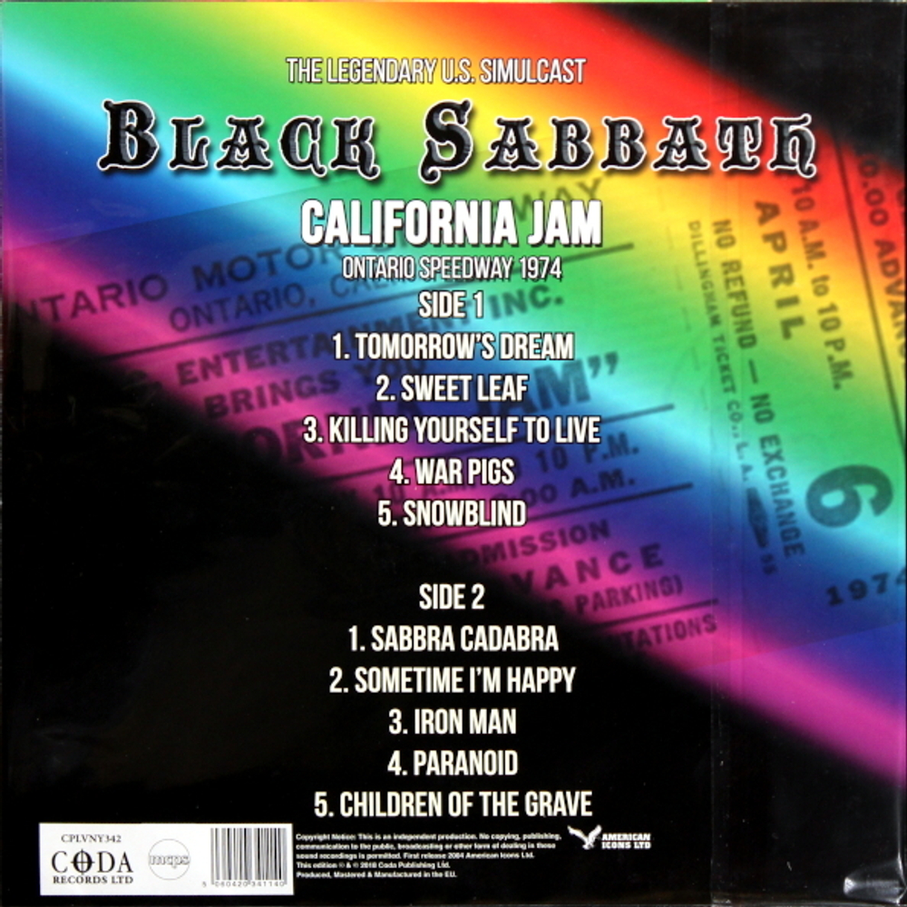 Black Sabbath / California Jam (Coloured Vinyl)(LP)