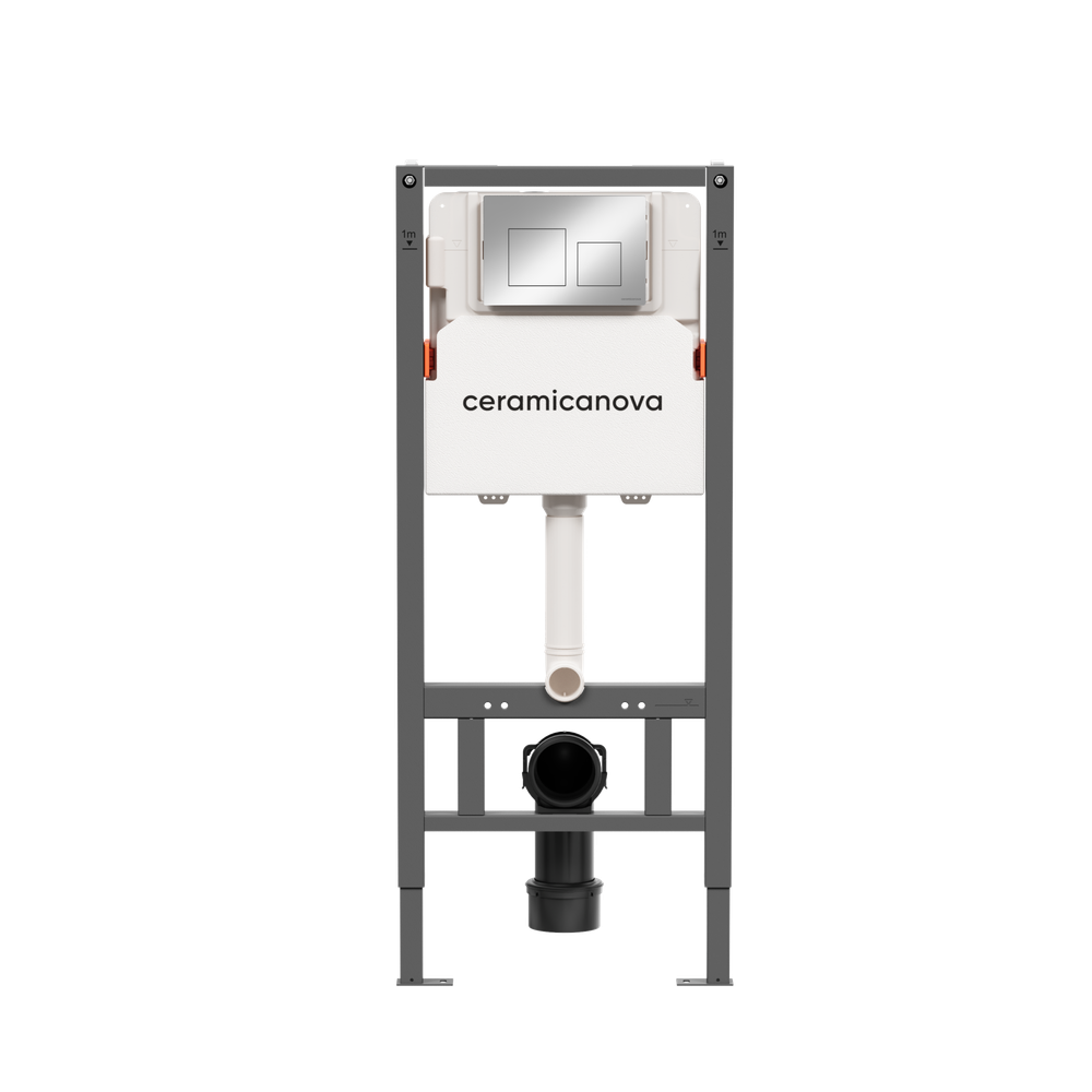 Инсталляция для подвесного унитаза Ceramica Nova Balance CN121002CH с панелью смыва, хром глянцевый