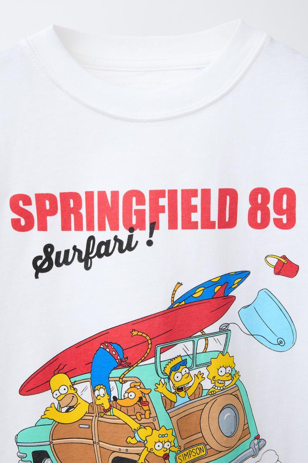 ZARA ФУТБОЛКА С ПРИНТОМ «КАРАВАН» THE SIMPSONS ™ MATT GROENING, БЕЛЫЙ
