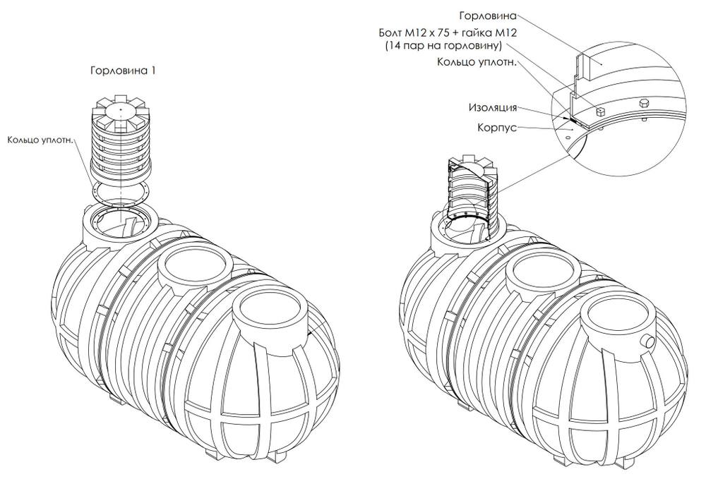 Подземный жироуловитель  Мультпласт 25000 л.(6770x2400x2400см;985кг;) - арт.561624