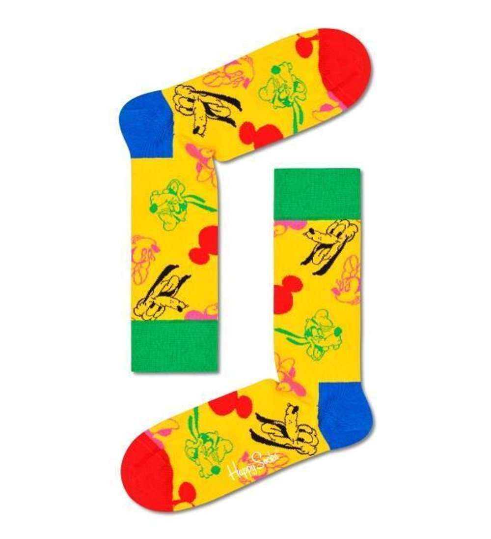 Яркие желтые носки Disney Sock с героями мультфильмов (Размер: 29) (Цвет: желтый)