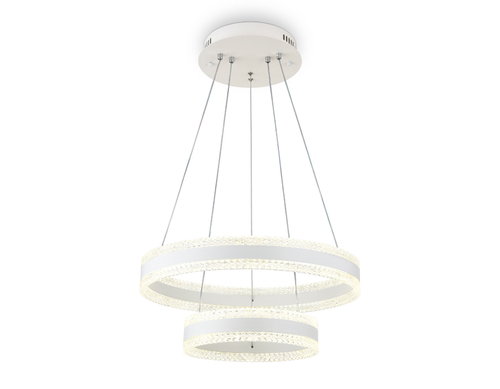 Светильник светодиодный подвесной управляемый FA6175/2 WH белый 108W 3000K+6400K/3000K/6400K/4200K+4200K D500*630 (ПДУ РАДИО 2.4G)