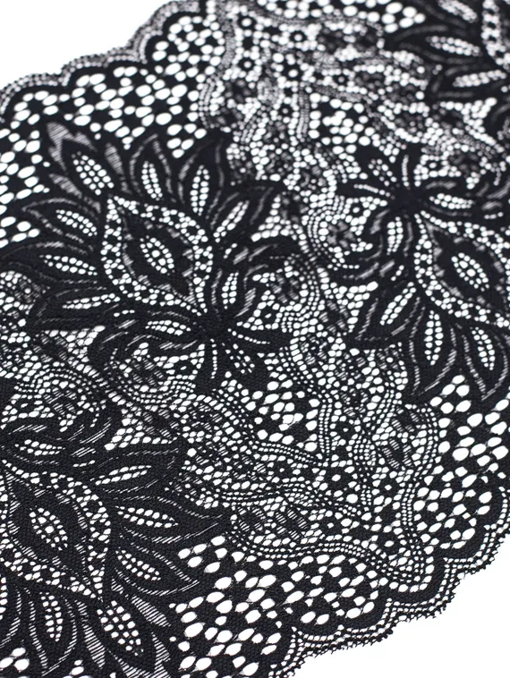 01-60 ОПТ Кружево шантильи 22 см, черный