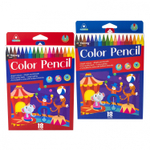 Карандаши цветные Yalong 18 цв., "Цирк" пластиковые, трехгранный корпус, заточенные, грифель 3.0 мм, картон. уп., европодвес