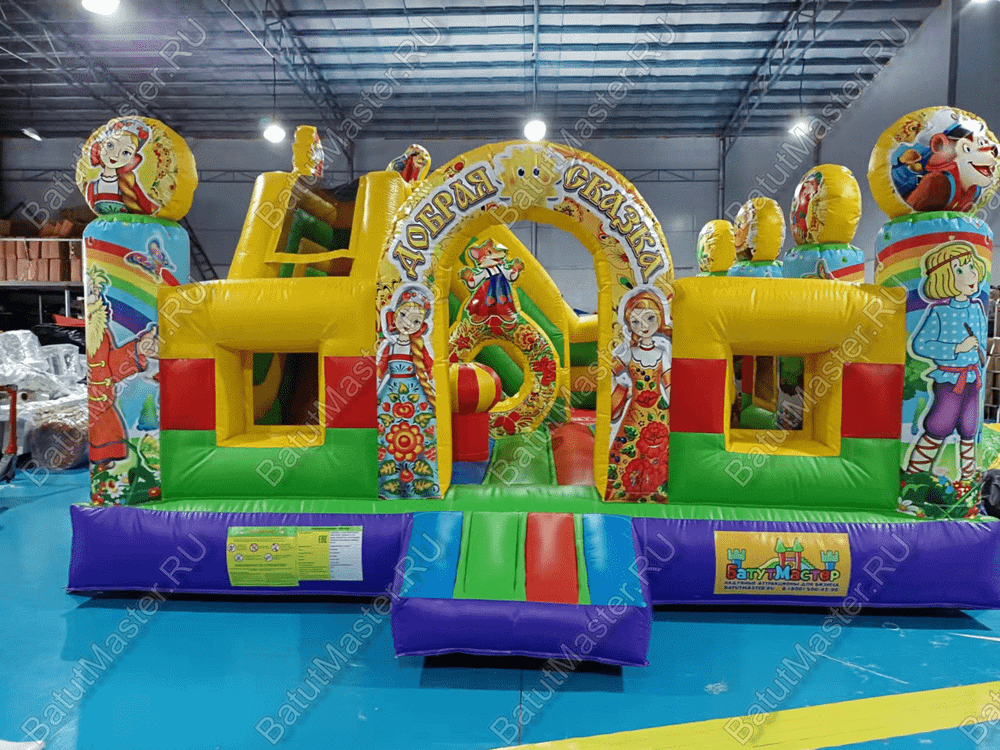 Коммерческий надувной батут "Русские сказки", 5x5x3.5 м.