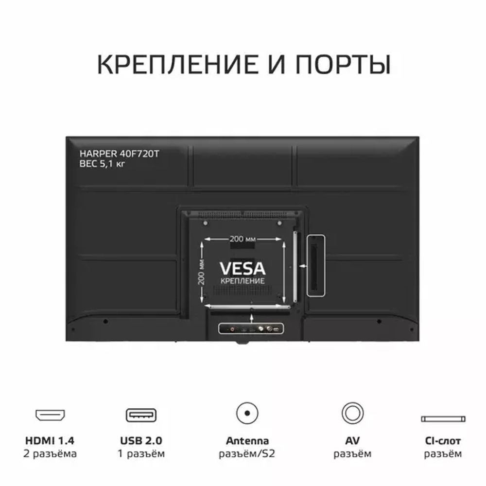 Телевизор Harper 40F720T