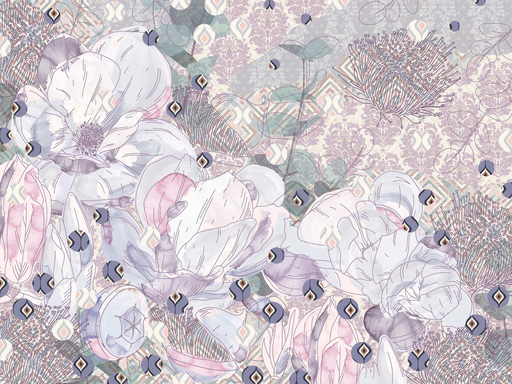 Дизайнерские обои Wall Street Pattern Flower