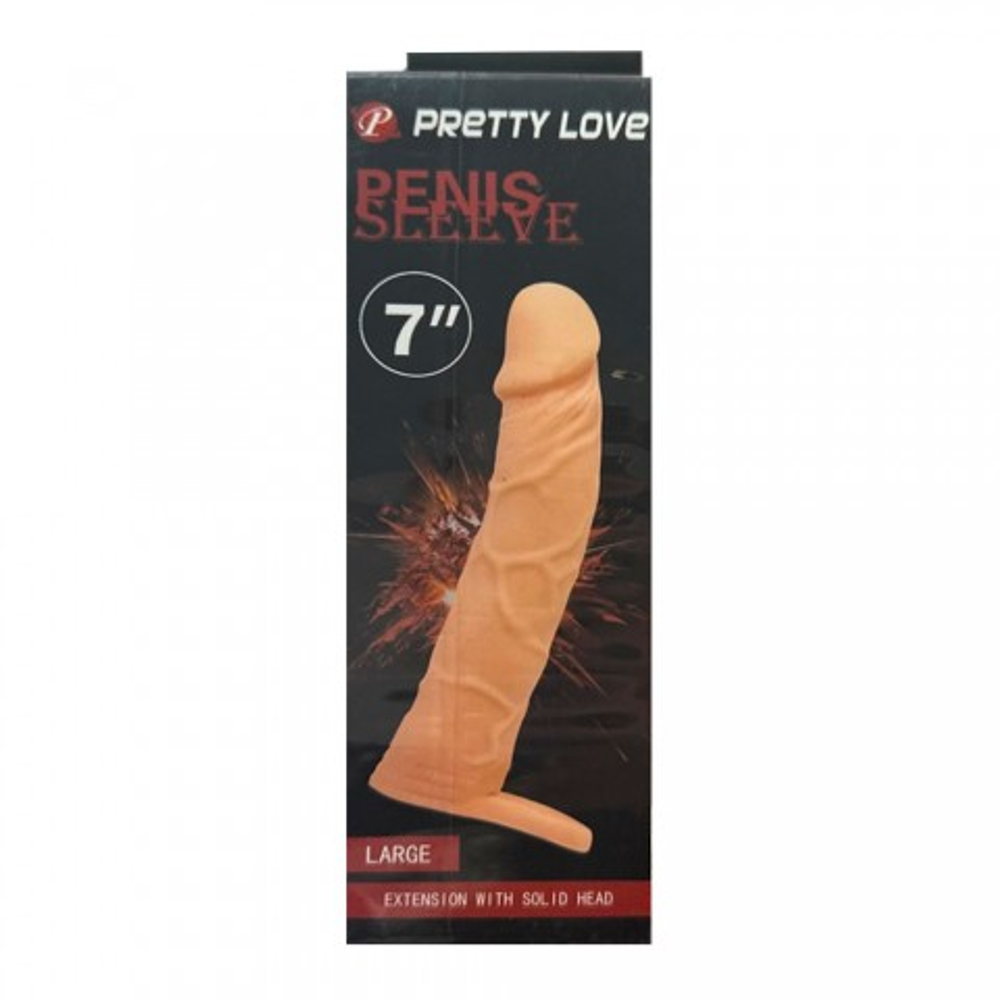 Насадка-реалистик на пенис с креплением на мошонку