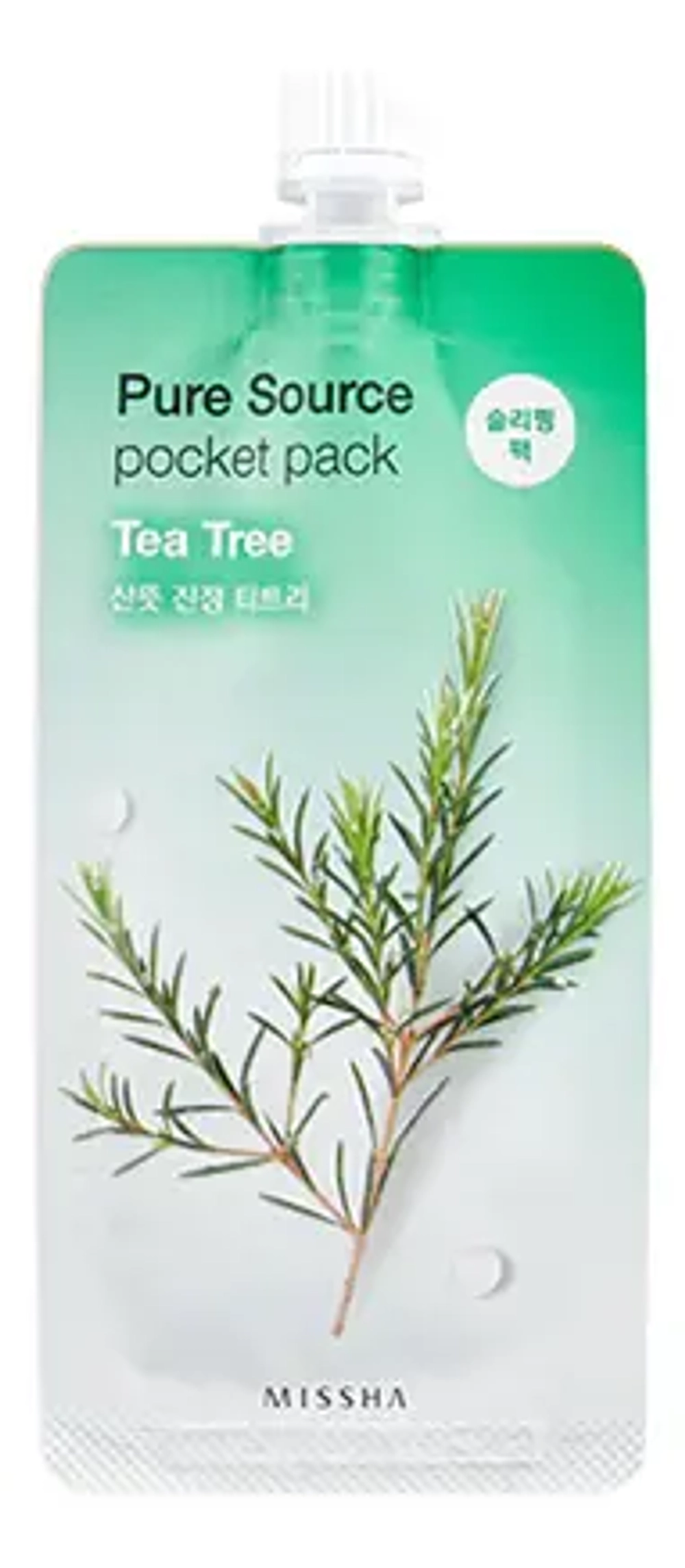 781848 Missha Pure Source Pocket Pack - Tea Tree,Ночная несмыв. маска д/лица с маслом чай. дерева 10 мл