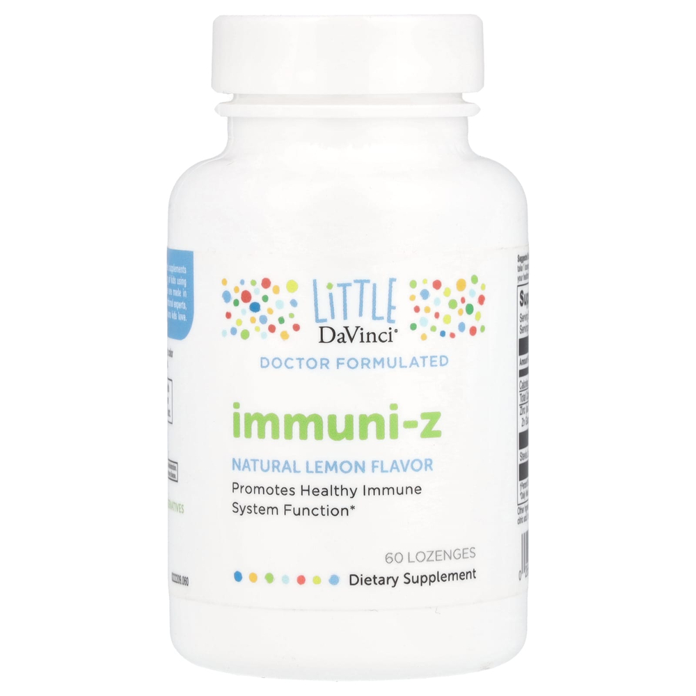 Little DaVinci, Immuni-Z, добавка для укрепления иммунитета, со вкусом натурального лимона, 60 пастилок