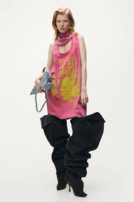 H&M - Glenn Martens Мини-платье с принтом, розовый