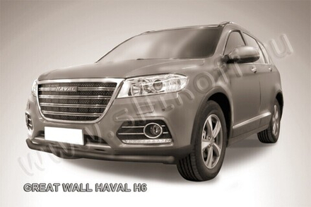 Защита переднего бампера Haval H6 (2014-2020) d57 серебристая