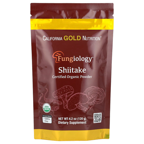 California Gold Nutrition, Fungiology®, порошок из сертифицированного органического шиитаке, 120 г (4,2 унции)