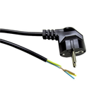 Шнур сетевой с вилкой, черный ПВС 3*1,5 3 метра