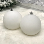 Набор шаров VELOUR «Нежный бархат» 10 см (набор 2 шт), Белый