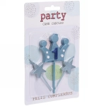 Свечи для торта Цифра Король желаний «1», голубой