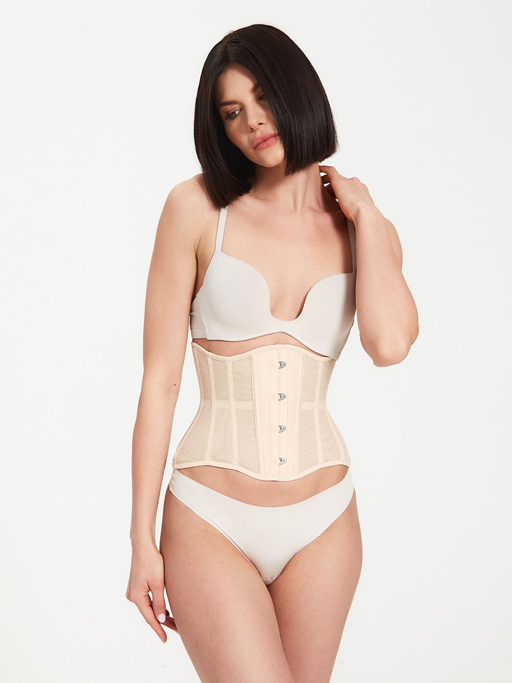 Нюдовый прозрачный корсет MINI