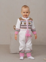 Вязаный комбинезон для новорожденных и малышей на молнии