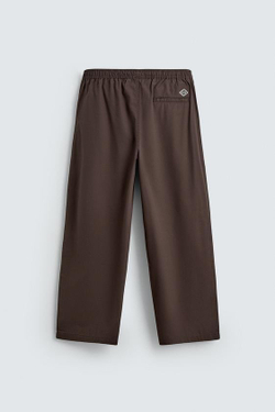 ZARA БРЮКИ BALLOON FIT С ЗАЩИПАМИ, КОРИЧНЕВЫЙ