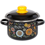 Кастрюля сталь, эмал, 2 л, с крыш, СтальЭмаль, Паста, 1RD161M, индукц