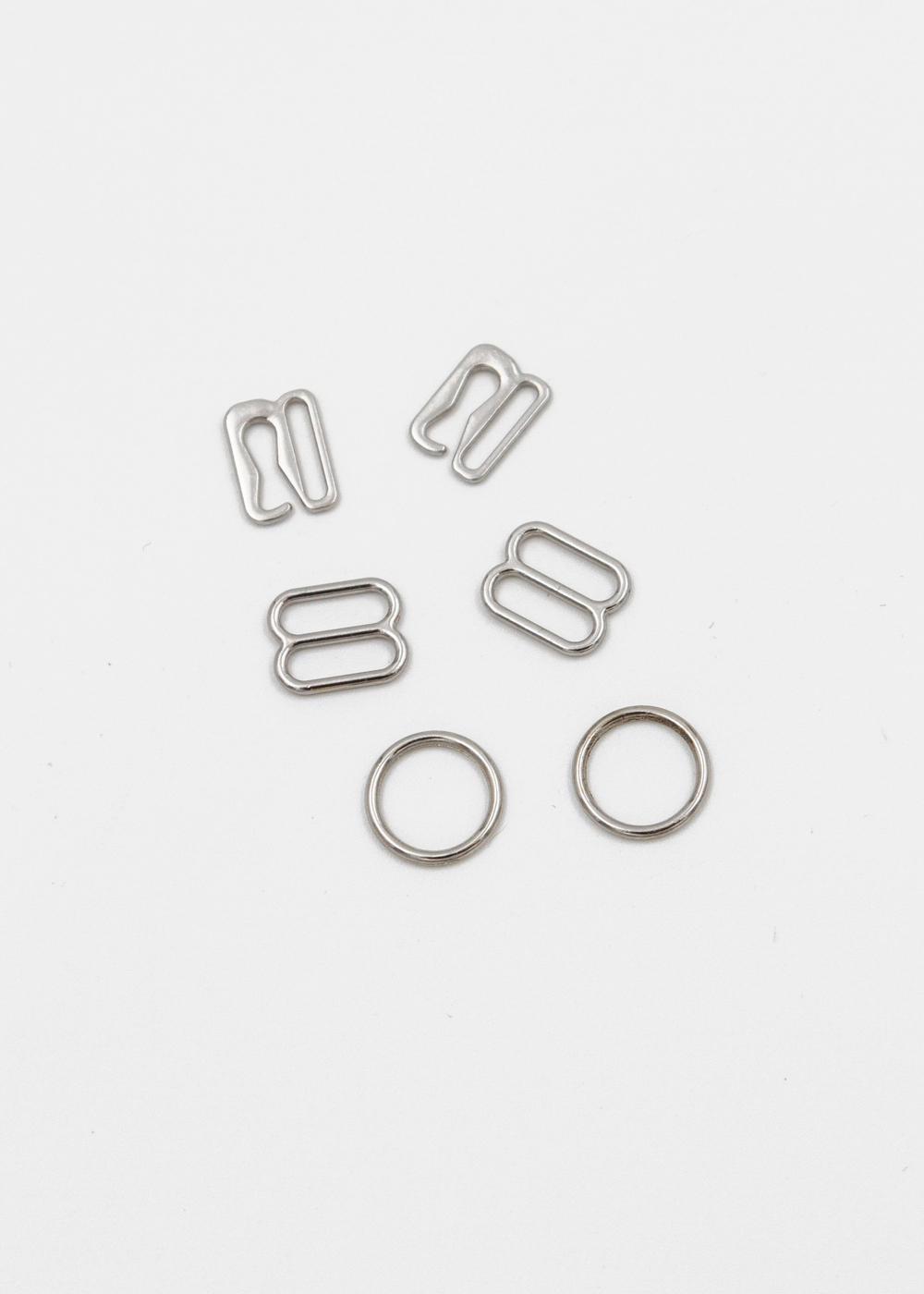 Кольцо, регулятор, крючок для бюстгальтера серебро плотные 1 см, 1,5 см ОПТом от 100 шт