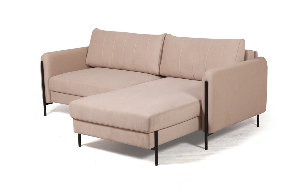Barcelona диван-кровать с шезлонгом, велюр бежевый