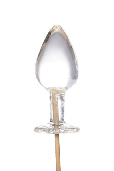 Прозрачный леденец в форме малой анальной пробки со вкусом пина колада