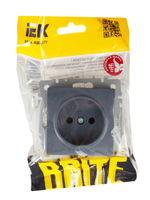 BRITE Розетка 1-местная без заземления без защитных шторок 10А РС10-1-0-БрМ маренго IEK