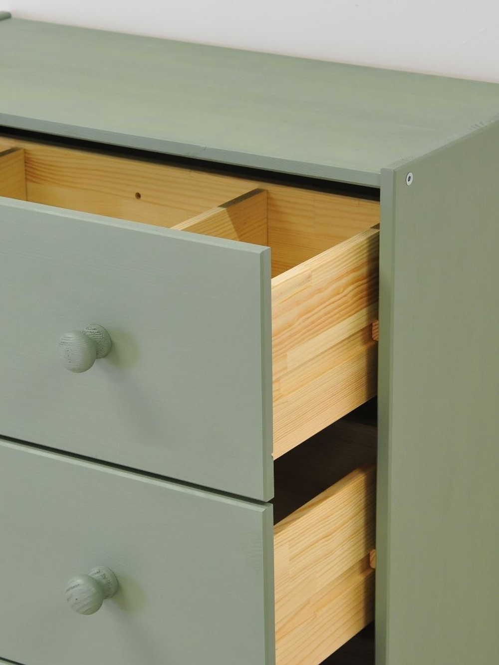 Dipriz Комод Раст 4 ящика из сосны, с органайзерами для вещей и игрушек, 62х30х90, эвкалипт