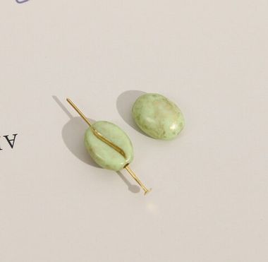 Подвеска Кофе зерно, мятный, акрил, 10*8 мм, Ф070
