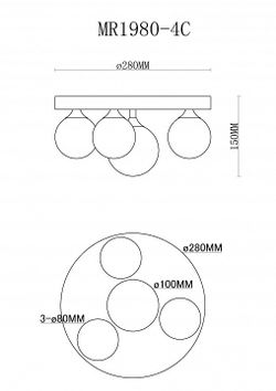 Потолочная люстра MyFar Cross MR1980-4C
