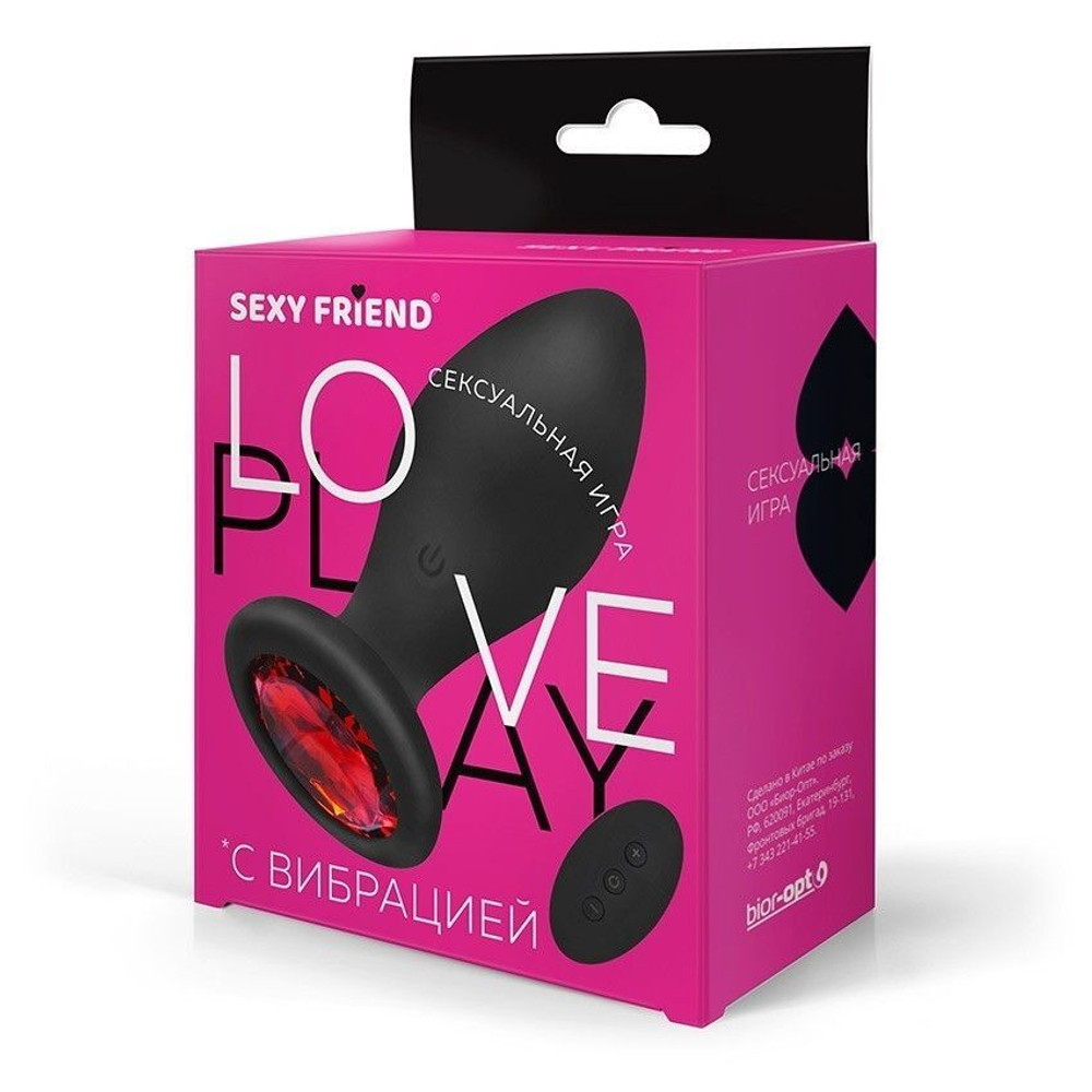 Виброанальная втулка Sexy Friend с кристаллом и ДУ, 9 см