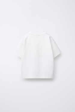 ZARA ФУТБОЛКА С ПРИНТОМ, БЕЛЫЙ