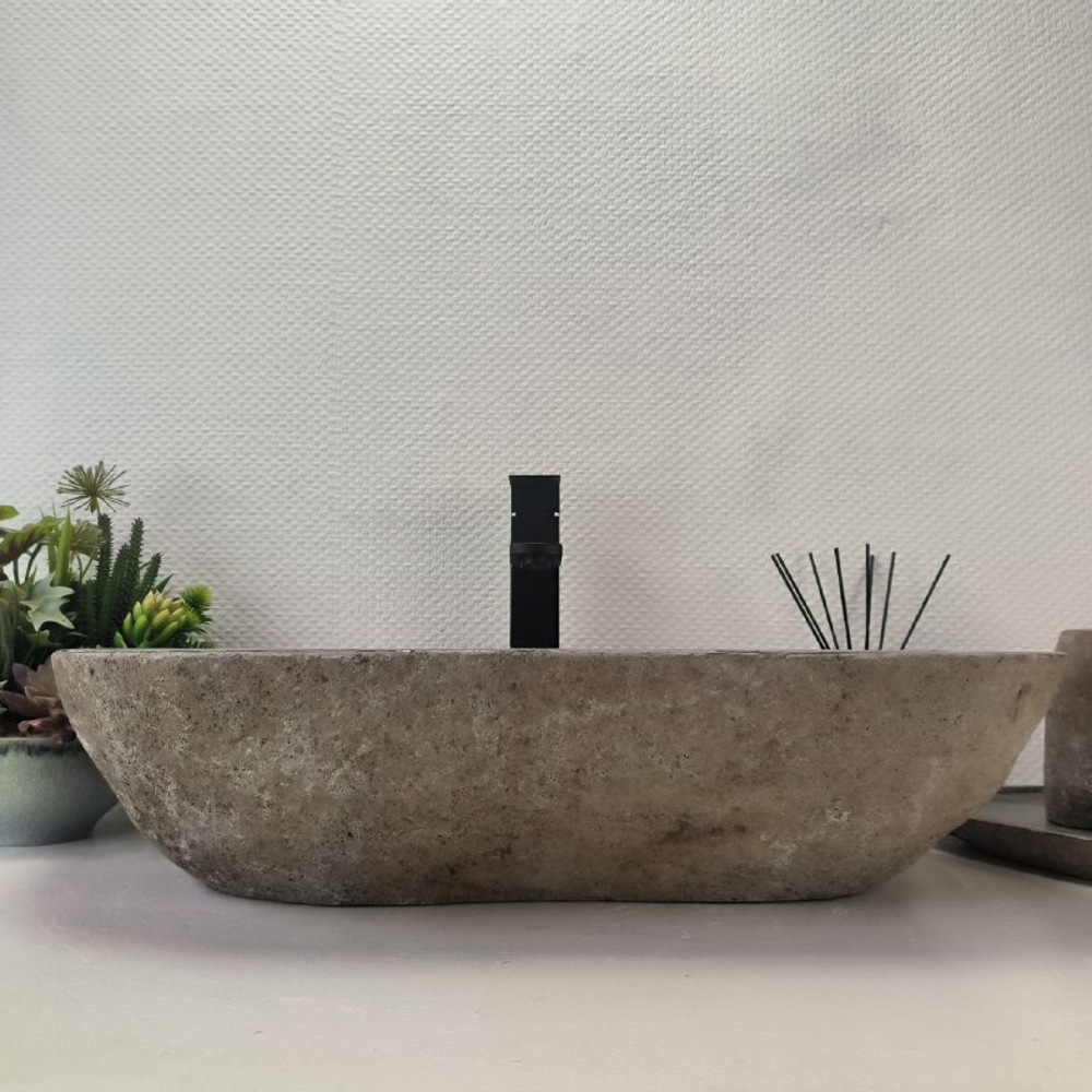 Раковина из речного камня RS63635 (64*35*16) 0124