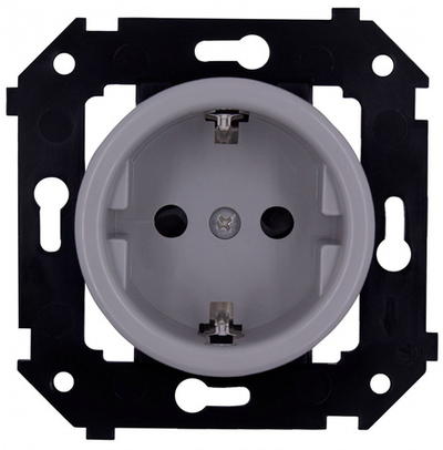 Розетка с З.К. (скрытый монтаж), Титан B3-101-26