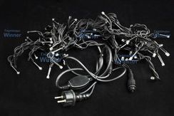 Светодиодная мерцающая бахрома 3*0.6 м., 220V, 100 разноцветных LED ламп, черный каучук, соединяемая, Winner (m.02.7B.100+)