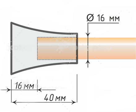 Наконечники "Принц" металлические d16 мм, цвет белый глянец