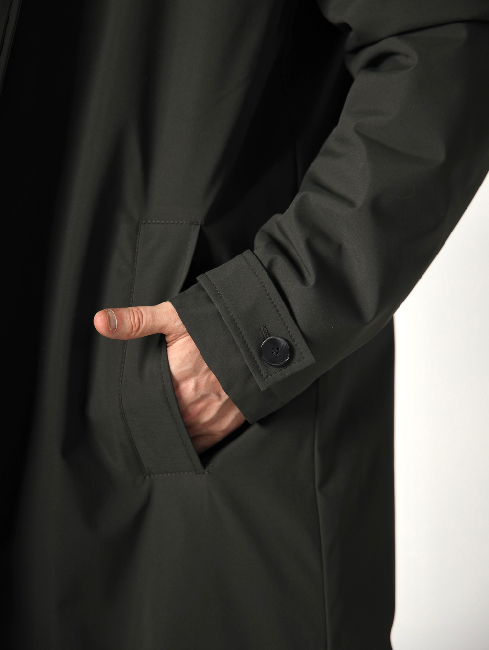 Тренч плащ утепленный демисезонный город горький хаки зеленый