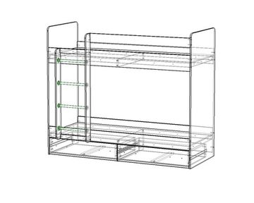 Кровать ЛАВОРО  2000-800 /2032*1704*952/ левая сосна астрид / лайм