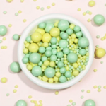 Шарики кранч желтый-изумруд микс 100 гр.