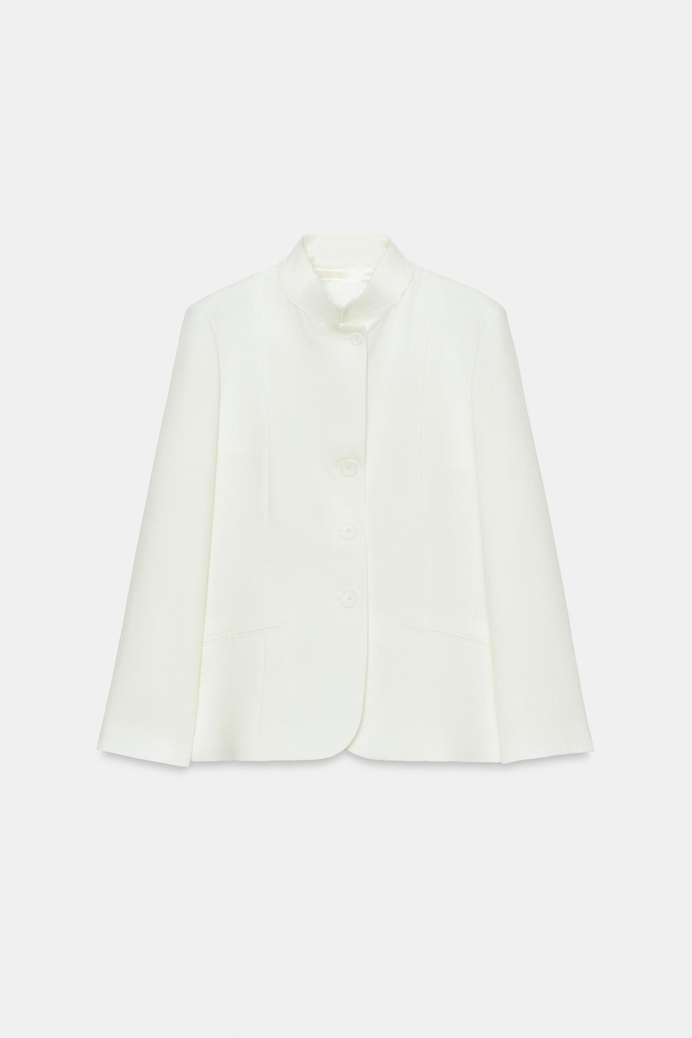 ZARA БЛЕЙЗЕР ИЗ 100% ЛЬНА — ZW COLLECTION, БЕЛЫЙ