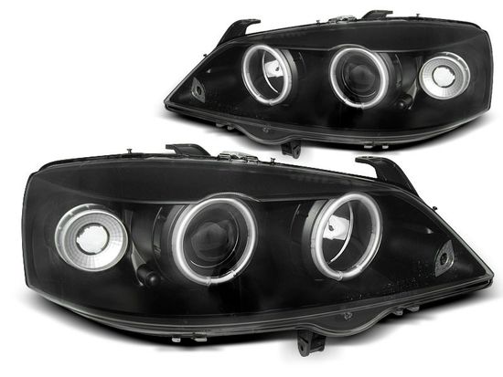 Передние фары Angel Eyes для Opel Astra G (97-04) CCFL Black