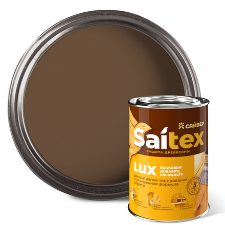 SAITEX LUX  ДЗС с воском и УФ-фильтром (глянцевый)  Дуб Европейский  1л (Сайвер)