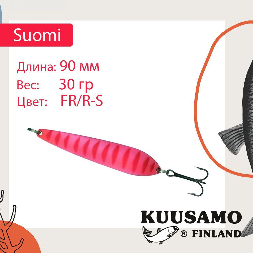 Блесна колебалка Kuusamo Suomi 80/25 GL/GR/FYe/R-C UV
