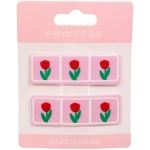 Зажимы для волос детские 2шт «КАРАМЕЛЬ», тюльпаны красные, 5.5*.1.7см