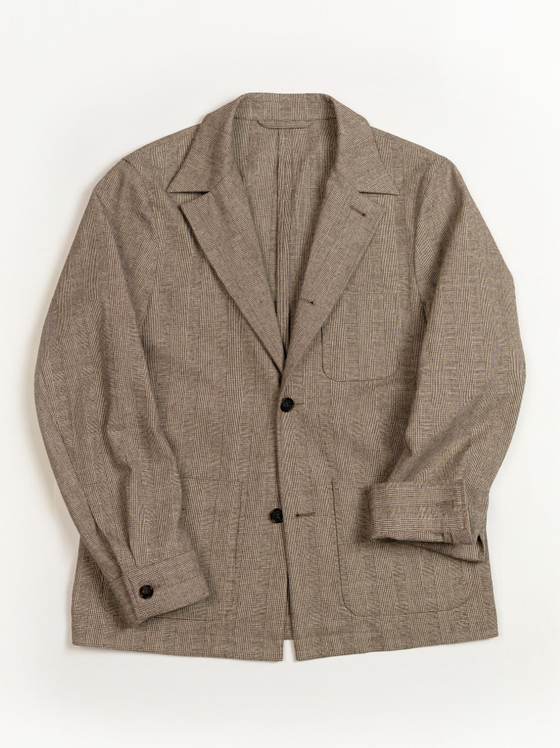 Пиджак-рубашка Glen Check (в клетку) коричневый