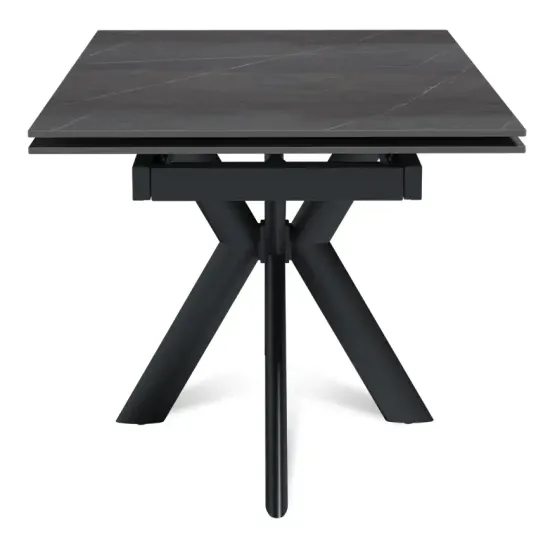 Стол "СТРОНГ" 140-220, керамика Armani Grey матовая, опоры черный муар