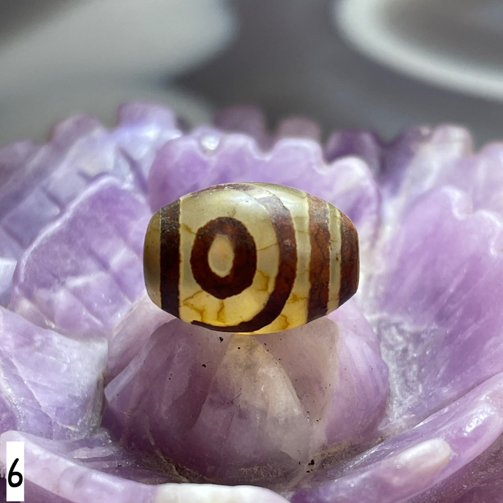 59631 Агат Бусина Дзи Два глаза 10*14мм-45